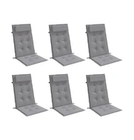 vidaXL Highback Chair Cushions 6 pcs Gray Oxford Fabric