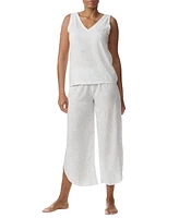 Tommy Hilfiger Women's Printed Cropped Pajama Set
