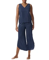 Tommy Hilfiger Women's Printed Cropped Pajama Set