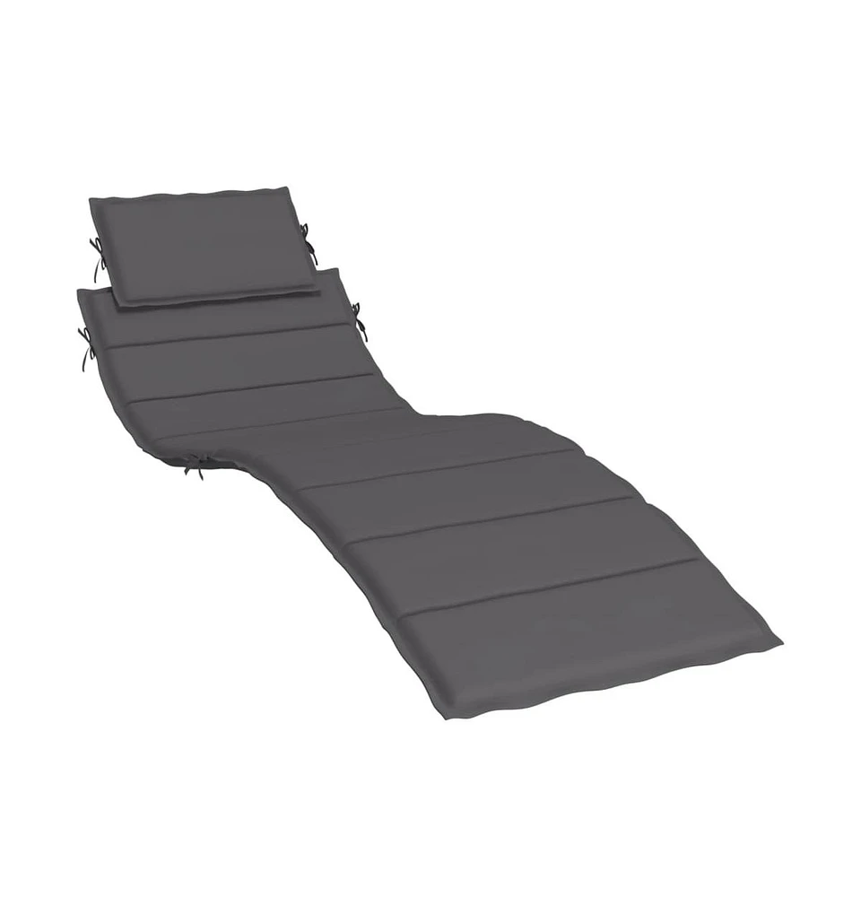 Sun Lounger Cushion Anthracite 73.2"x22.8"x1.6" Oxford Fabric