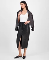 Hugo Women's Leather Midi Skirt