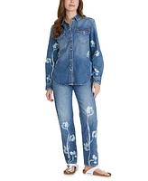 Driftwood Women's Lana Denim Shirt X Phantom Flowers