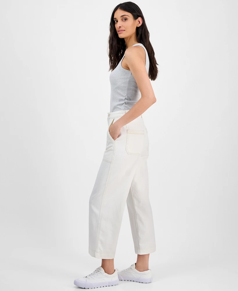 Boss Orange Women's High-Rise Cropped Wide-Leg Jeans