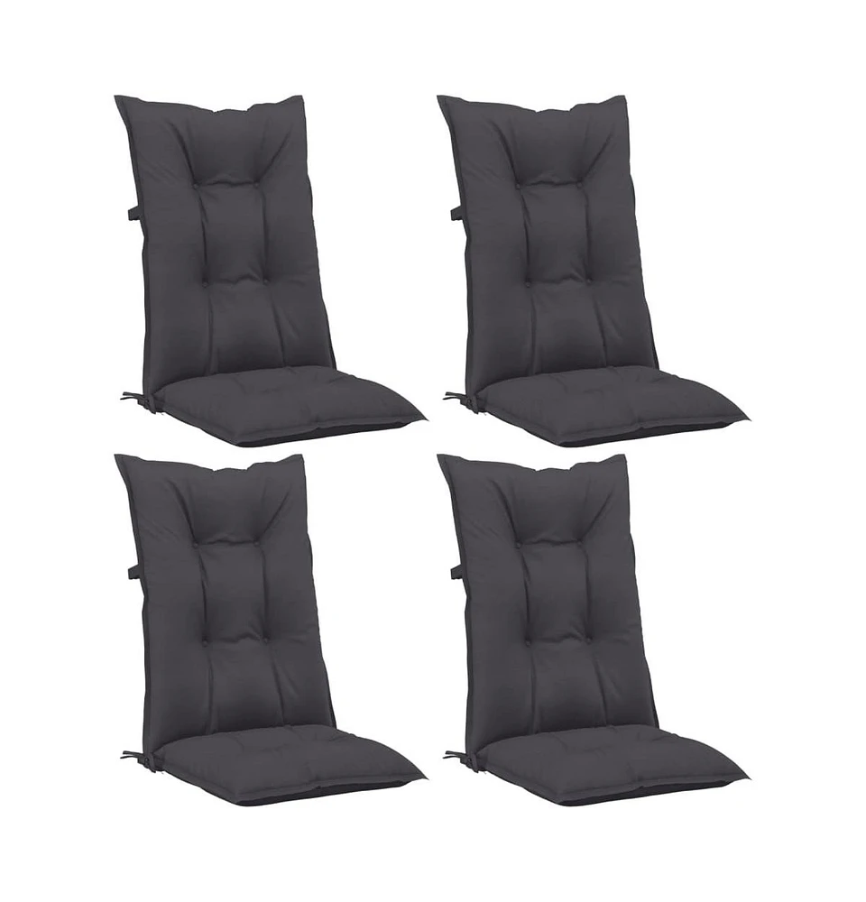 vidaXL Garden Highback Chair Cushions 4 pcs Anthracite 47.2"x19.7"x2.8" Fabric