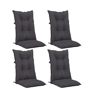 vidaXL Garden Highback Chair Cushions 4 pcs Anthracite 47.2"x19.7"x2.8" Fabric