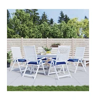 vidaXL Chair Cushions 6 pcs Blue 15.7"x15.7"x2.8" Oxford Fabric
