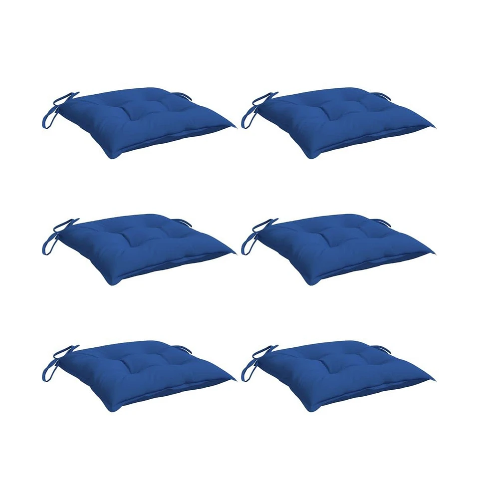 vidaXL Chair Cushions 6 pcs Blue 15.7"x15.7"x2.8" Oxford Fabric