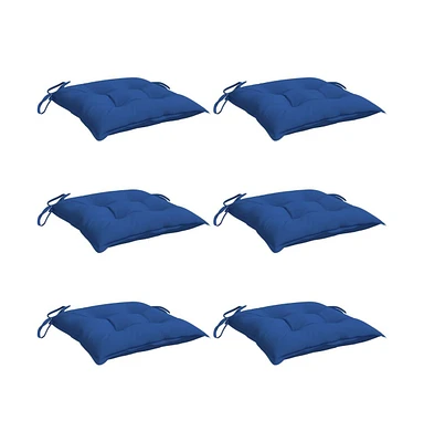 vidaXL Chair Cushions 6 pcs Blue 15.7"x15.7"x2.8" Oxford Fabric