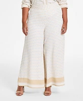 Vince Camuto Plus Printed High-Rise Wide-Leg Pants