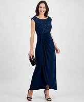 Connected Soutache Faux-Wrap Gown