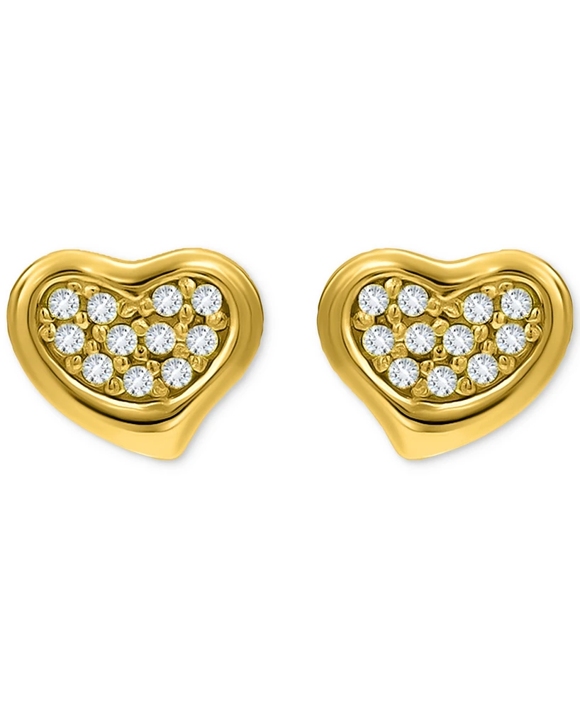 Giani Bernini Cubic Zirconia Cluster Heart Stud Earrings 18k Gold-Plated Sterling Silver, Exclusively at Macy's (Also Available Silver)