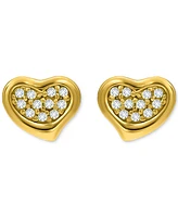 Giani Bernini Cubic Zirconia Cluster Heart Stud Earrings 18k Gold-Plated Sterling Silver, Exclusively at Macy's (Also Available Silver)