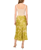 Vince Camuto Women's Printed Bias Satin Midi Skirt