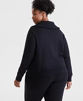 Id Ideology Plus Shawl-Collar Quarter-Zip Top, Exclusively at Macy's