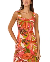 Vince Camuto Women's Printed Square Neck Tiered Maxi Dress