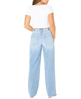 Celebrity Pink Juniors' High-Rise Tab-Waist Relaxed-Leg Jeans