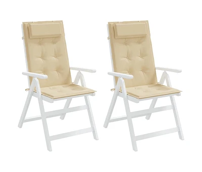 Highback Chair Cushions pcs Beige Oxford Fabric