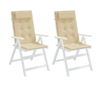 Highback Chair Cushions pcs Beige Oxford Fabric