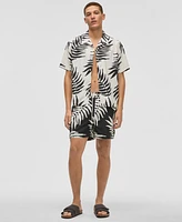 Mode of One Men's Large Palm Relaxed-Fit Printed Button-Down Camp Shirt, Exclusively at Macy's