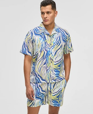 Mode of One Men's Retro Wave Textured Shirt, Exclusively at Macy's