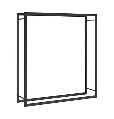 Firewood Rack Matt Black 43.3"x11"x45.7" Steel