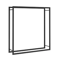 Firewood Rack Matt Black 43.3"x11"x45.7" Steel