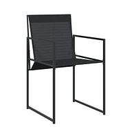 Patio Chairs 4 pcs Black Steel and Textilene