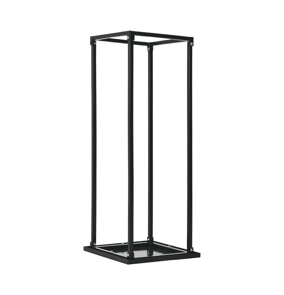 Firewood Rack with Base Black 14.6"x14.6"x44.5" Steel
