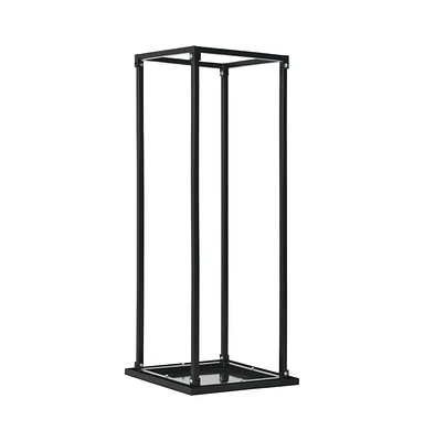 Firewood Rack with Base Black 14.6"x14.6"x44.5" Steel