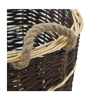 Firewood Backpack with Carrying Belts 17.5" x 14.6" x 19.7" Natural Willow