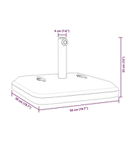 Parasol Base with Handles for 1.5"/1.9" Poles 59.5 lb Square