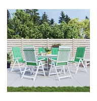 vidaXL Garden Highback Chair Cushions 6 pcs Green 47.2"x19.7"x1.2" Fabric