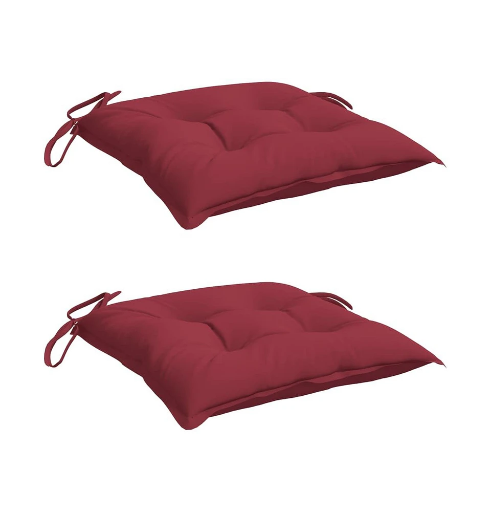 Chair Cushions 2 pcs Wine Red 15.7"x15.7"x2.8" Oxford Fabric