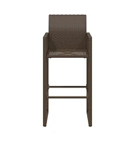 Patio Bar Stools 2 pcs Brown Poly Rattan
