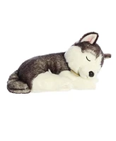 Aurora Medium Sleepy Husky Pup Miyoni Tots Adorable Plush Toy Gray 10"