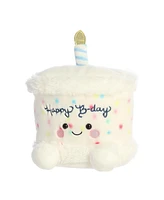 Aurora Small Party Sized Happy B'Day Cake Palm Pals Adorable Plush Toy White 6.5"