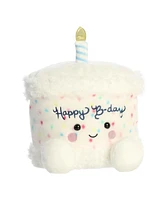 Aurora Medium Party Sized Happy B'Day Cake Palm Pals Adorable Plush Toy White 11"