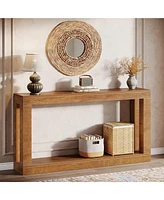 Tribesigns Farmhouse Console Table, 63 Inch Entryway Console Table With Storage, Narrow Wood Accent Table For Hallway, Behind The Couch, Living Room,