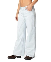 Edikted Womens Savanna Low Rise Jeans