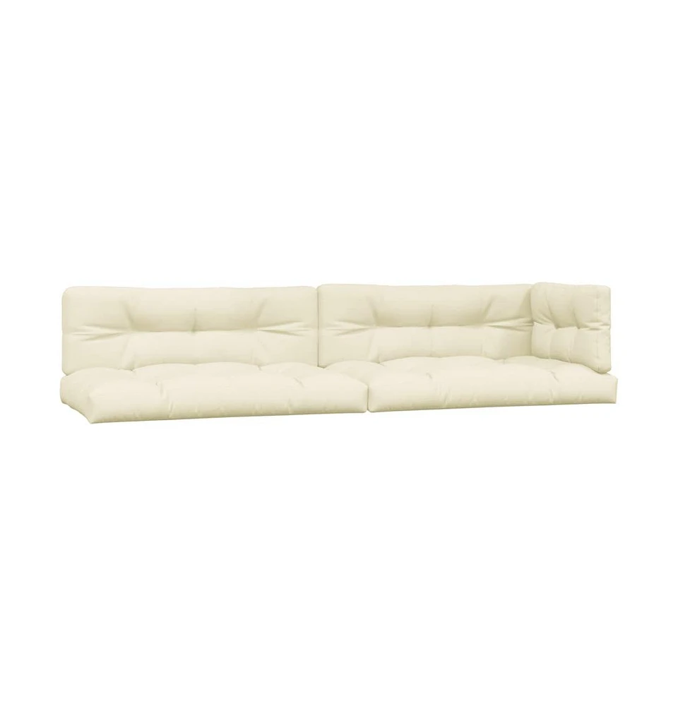 vidaXL Pallet Cushions 5 pcs Cream Fabric