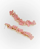 Betsey Johnson Pink Sweetheart Butterfly Linear Earrings