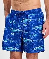 Club Room Men's Sailboat Graphic Swim Trunks, Exclusively at Macy's