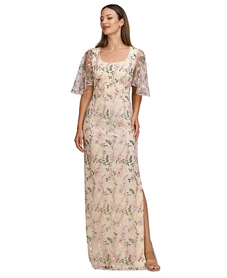 Js Collections Women's Hannah Floral-Embroidered Gown