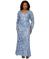 Aidan by Mattox Plus Sequin Stretch Mermaid Gown