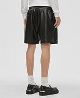 Mode of One Men's Relaxed-Fit Perforated 6-1/2" Faux-Leather Shorts, Exclusively at Macy's