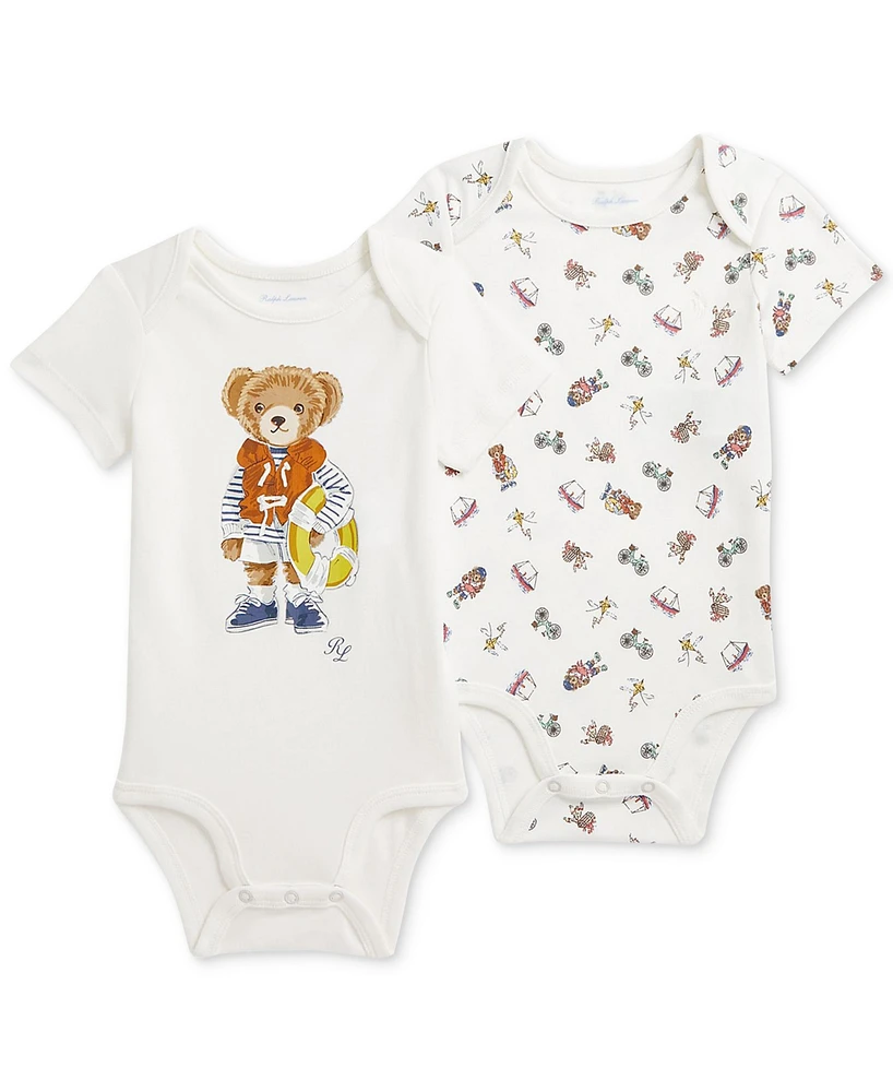 Polo Ralph Lauren Baby 2-Pk. Cotton Bear Bodysuits