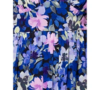 Betsy & Adam Plus Floral-Print Sleeveless Jumpsuit