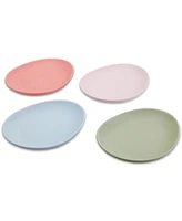 Haven 7" Egg Shaped Stoneware Plates, Set of 4