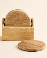 Oake 4-Pc. Wooden Coasters with Holder, Exclusively at Macy's