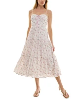 Trixxi Juniors' Floral-Print Tiered Midi Dress